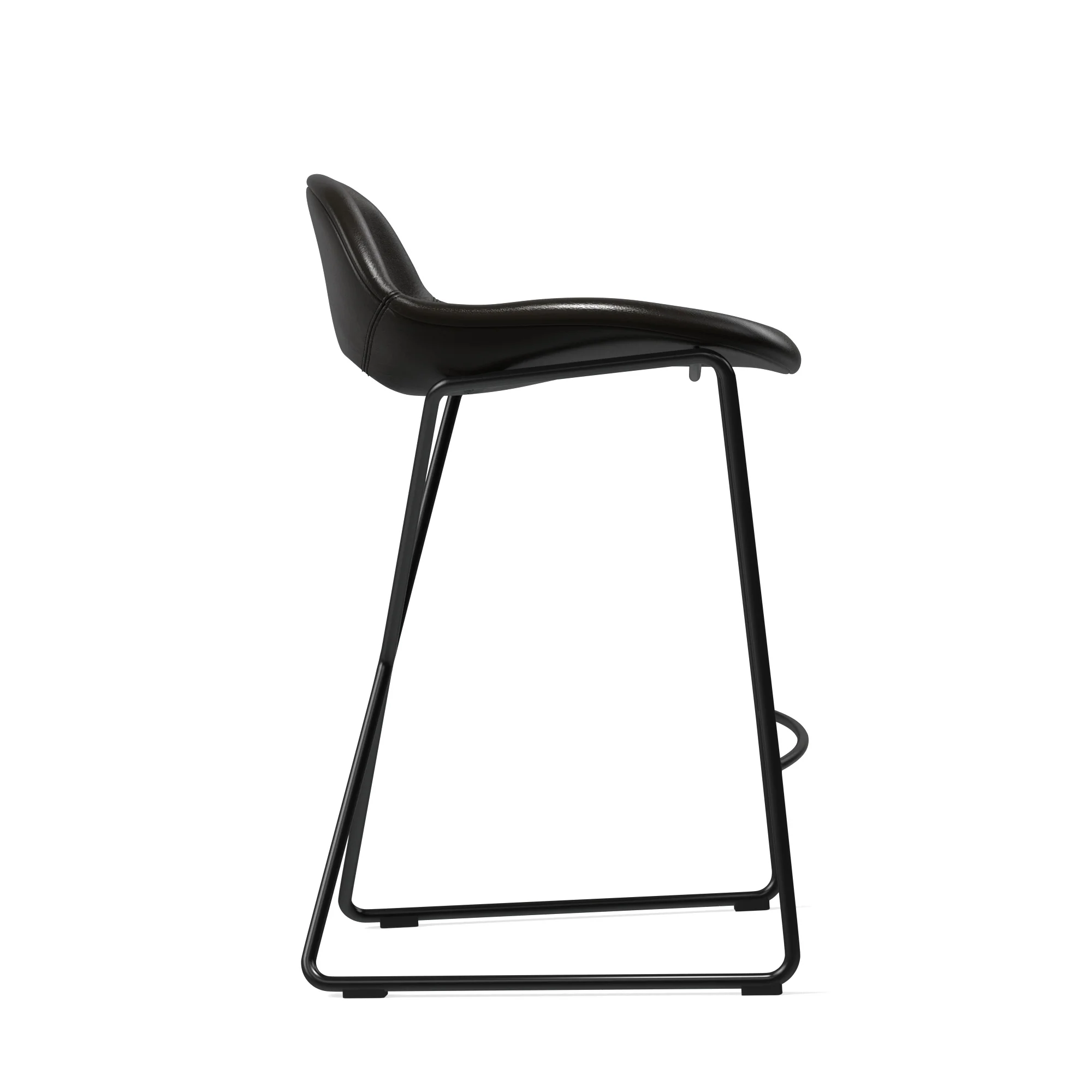 Cross Leg Counter Stool Tosca Leather Black - Image 3
