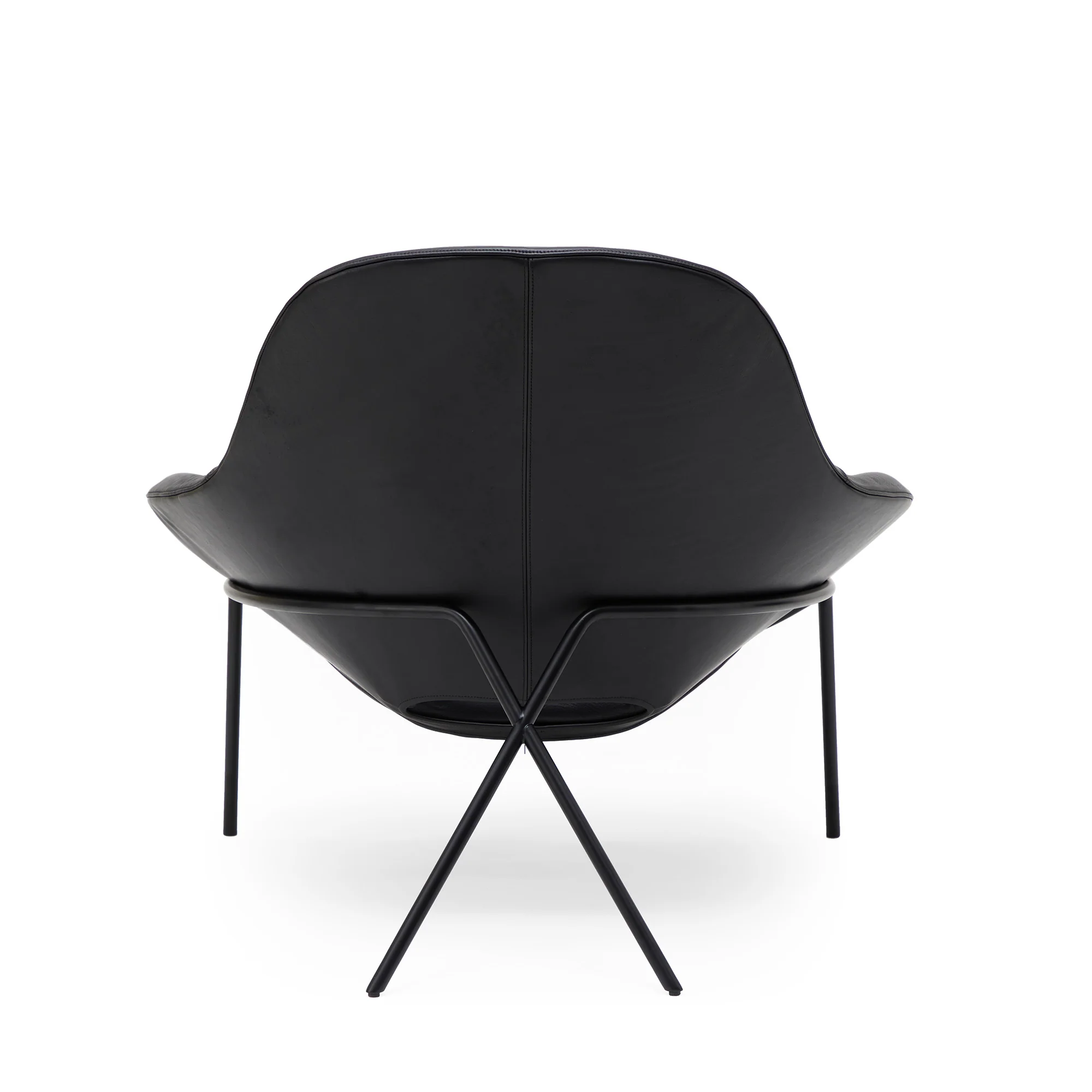 Cross Leg Lounge Chair Tosca Leather Black - Image 8