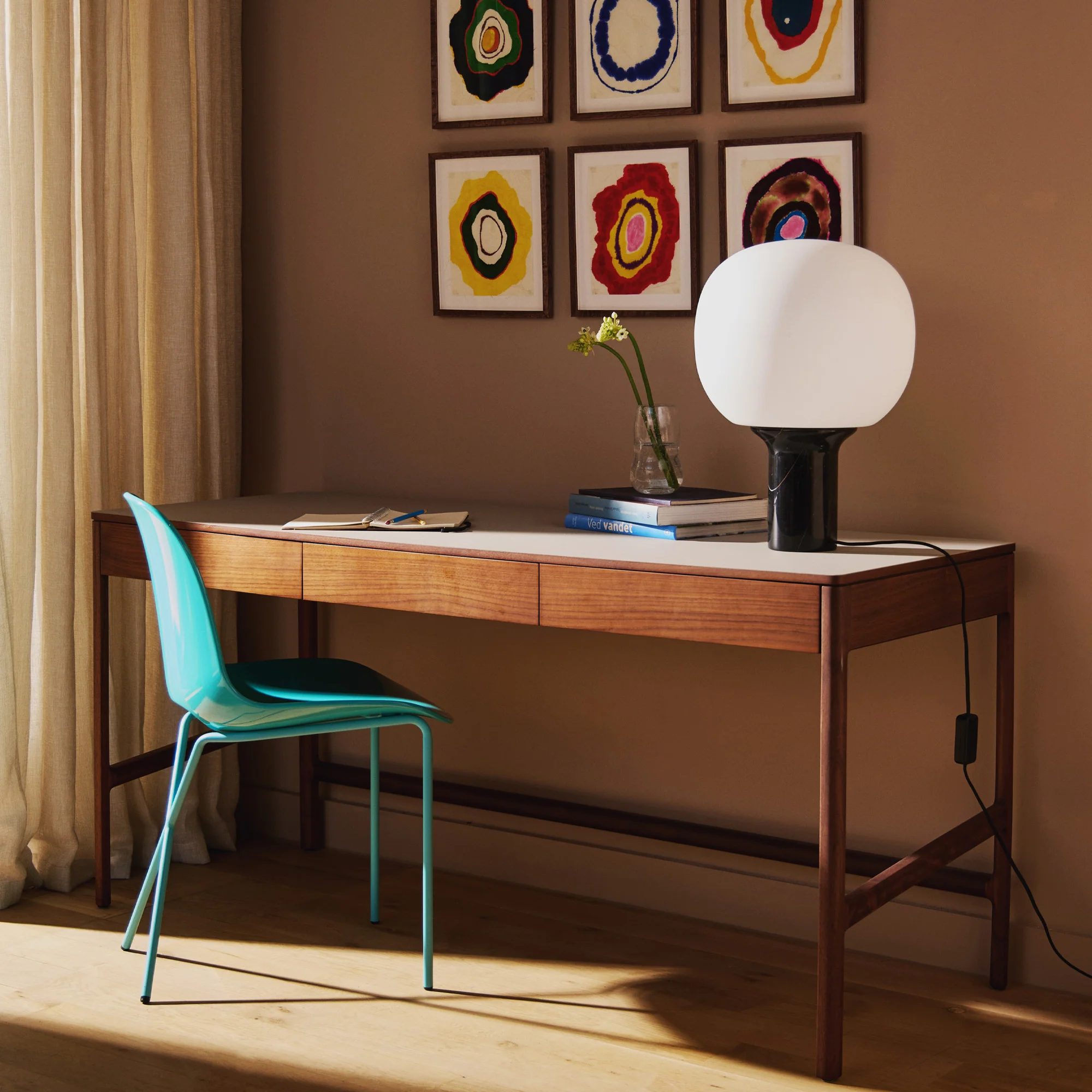 Cross Leg Side Chair Gloss Aqua - Image 4
