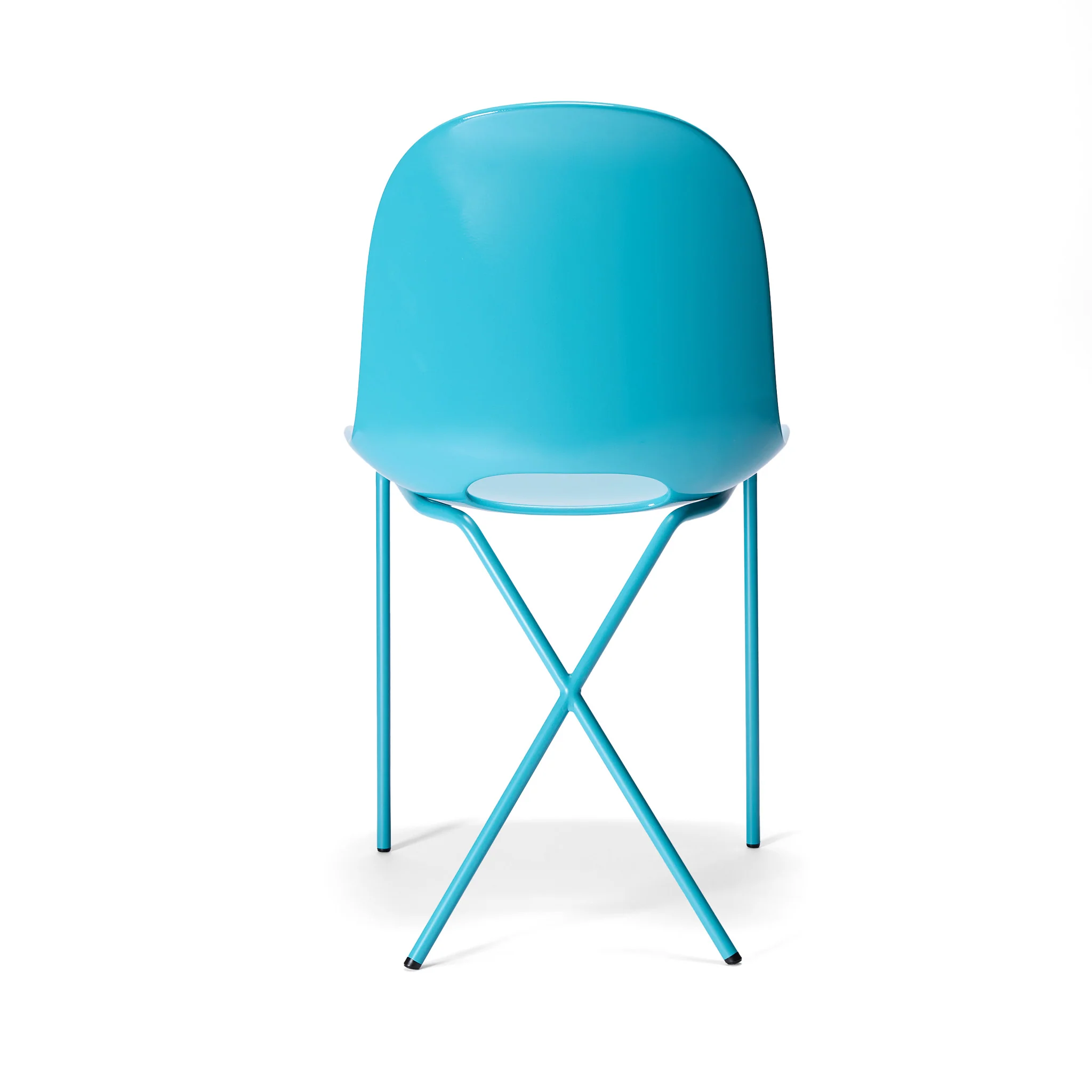 Cross Leg Side Chair Gloss Aqua - Image 7