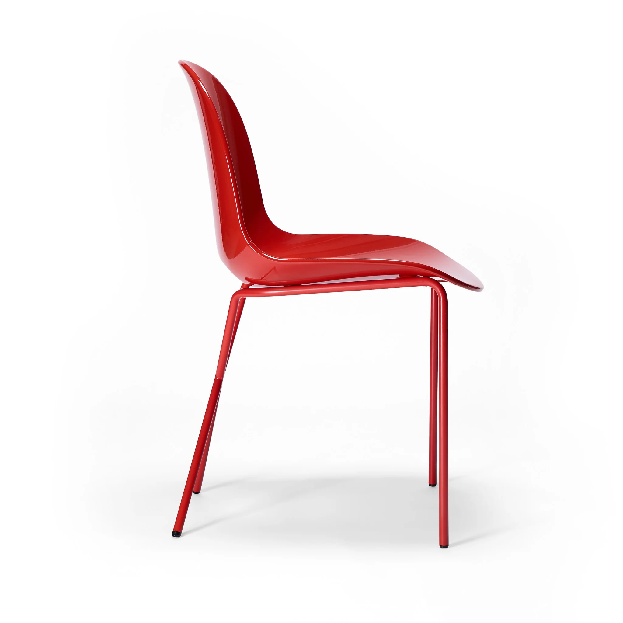 Cross Leg Side Chair Gloss Rosso - Image 6