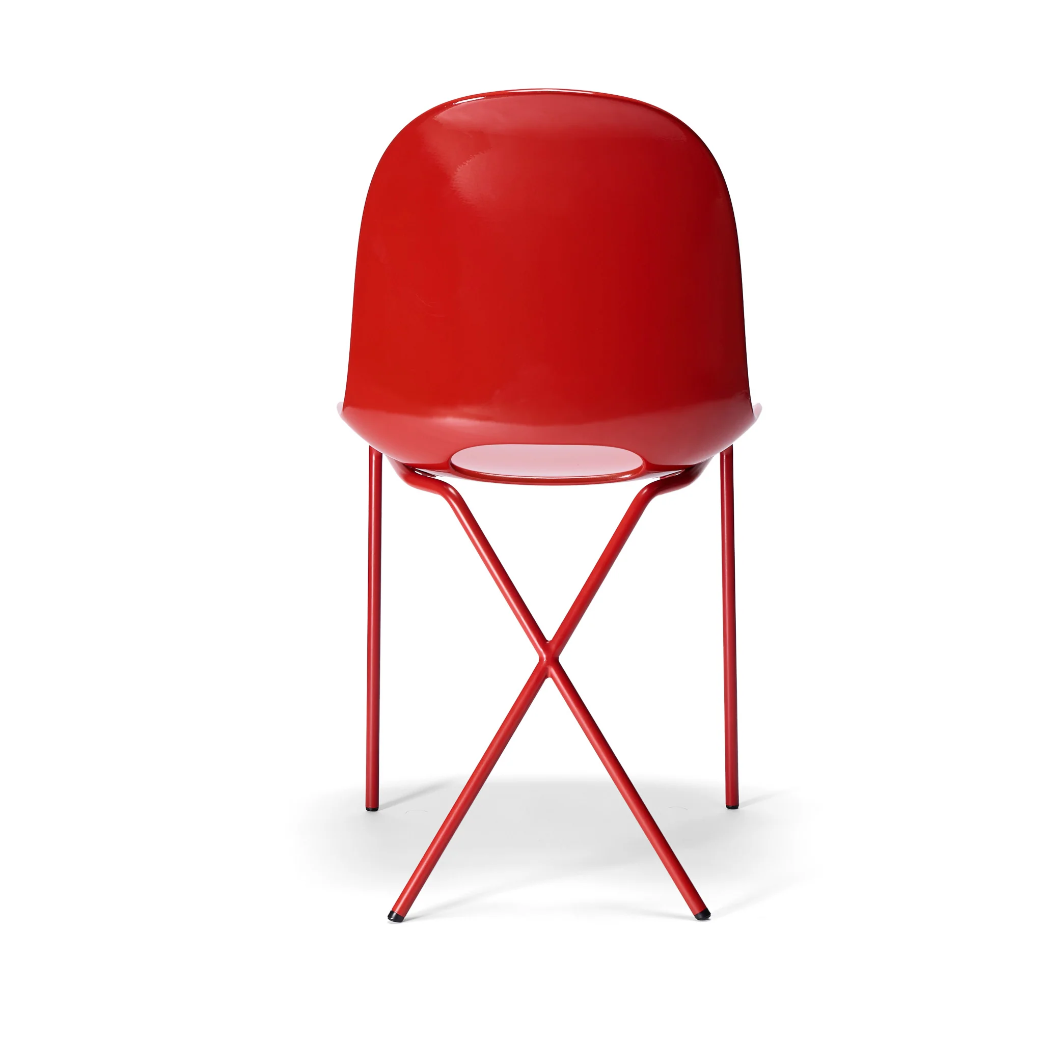 Cross Leg Side Chair Gloss Rosso - Image 7