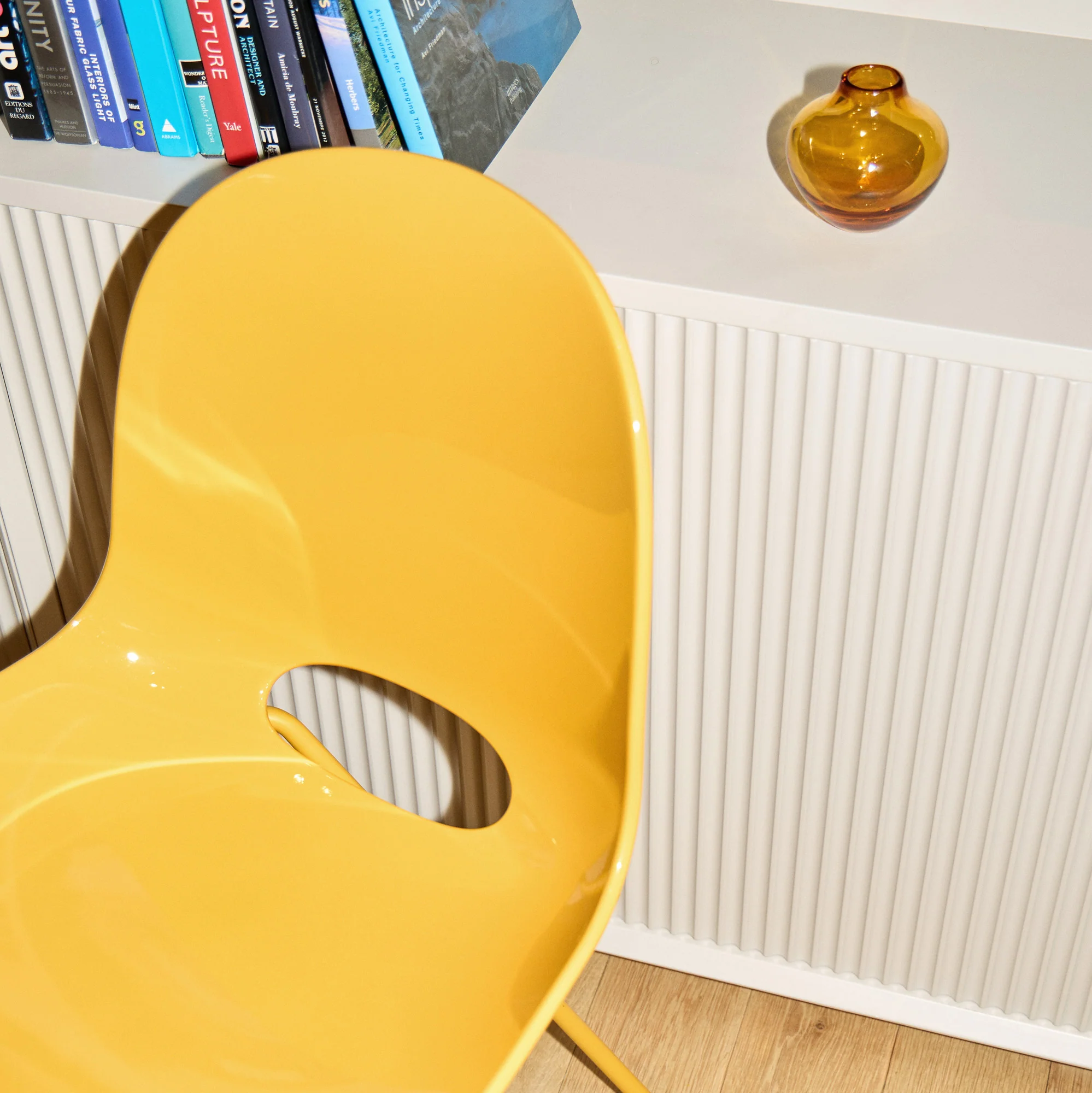 Cross Leg Side Chair Gloss Saffron - Image 3