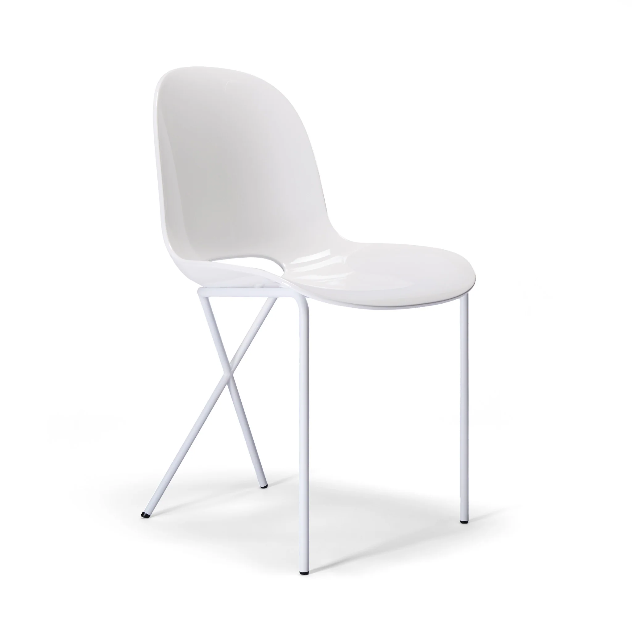 Cross Leg Side Chair Gloss White - Image 5