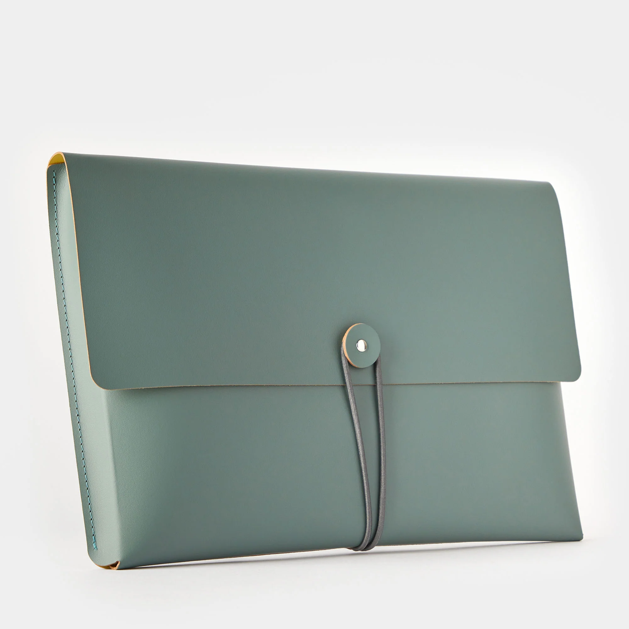 Cuero Two Tone A4 Paper Case Eucalyptus & Mustard - Image 6