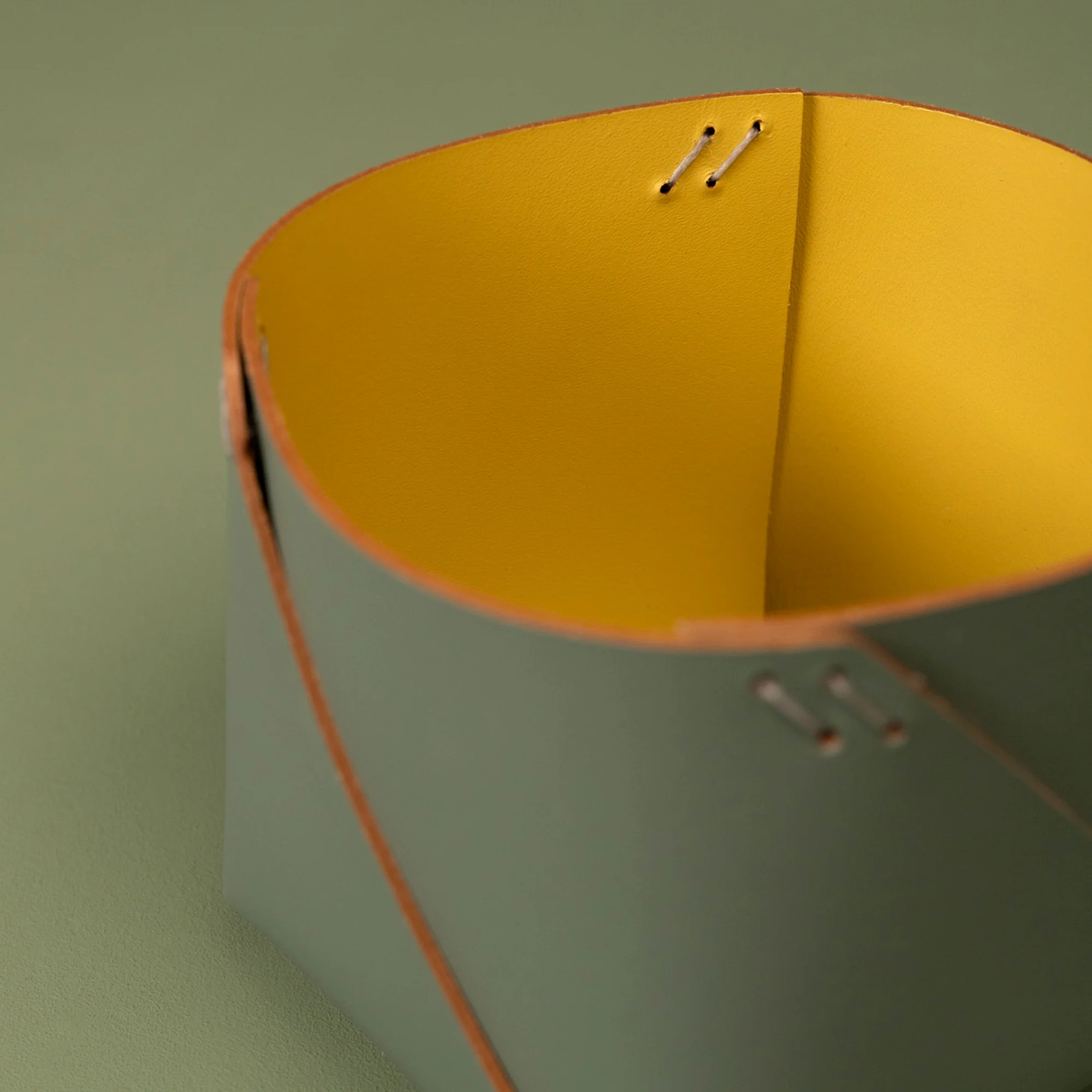 Cuero Two Tone Desk Tidy Eucalyptus & Mustard - Image 4