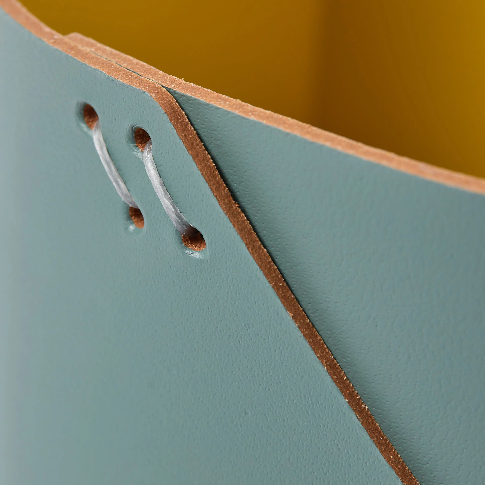 Cuero Two Tone Desk Tidy Eucalyptus & Mustard - Image 6