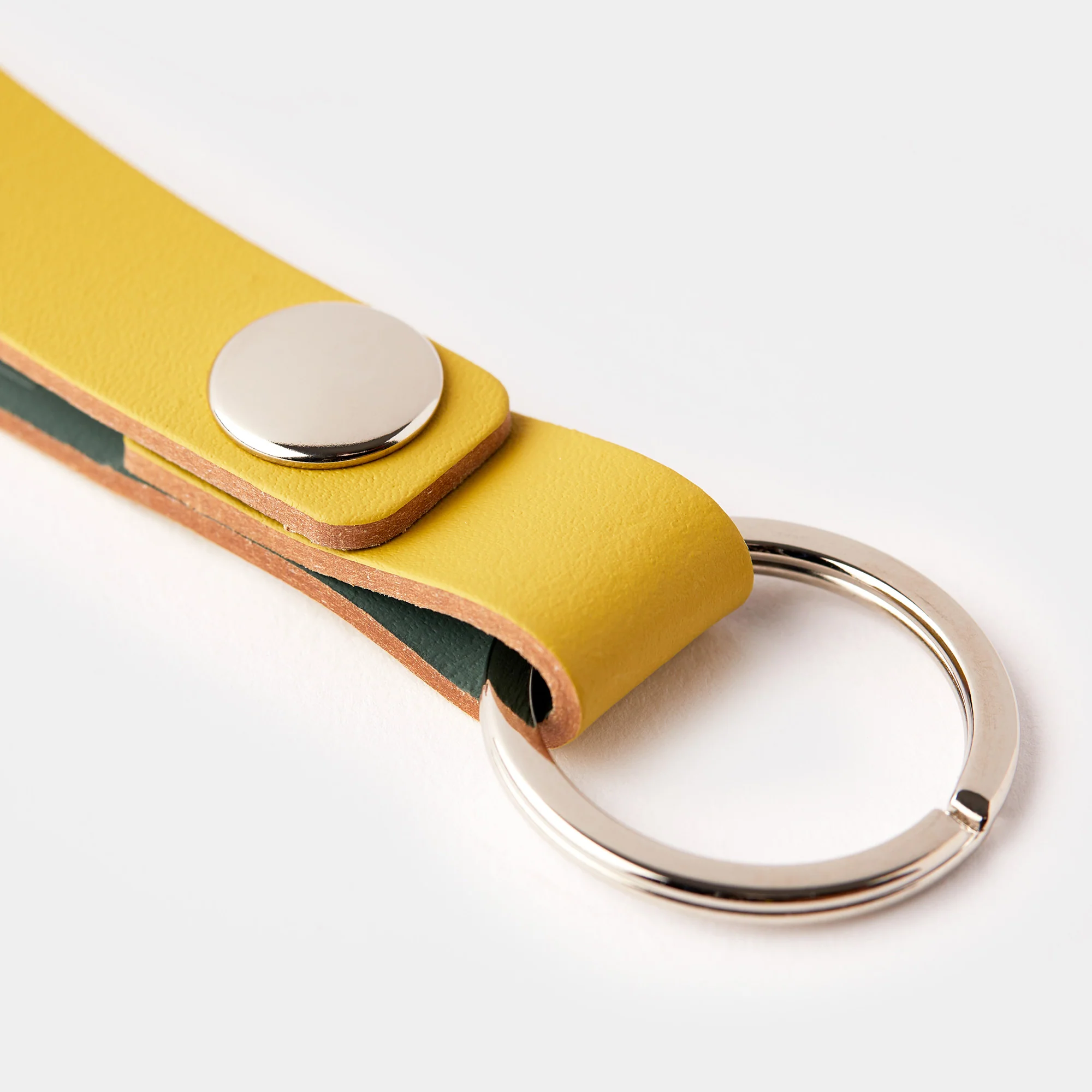 Cuero Two Tone Key Ring Eucalyptus & Mustard - Image 4
