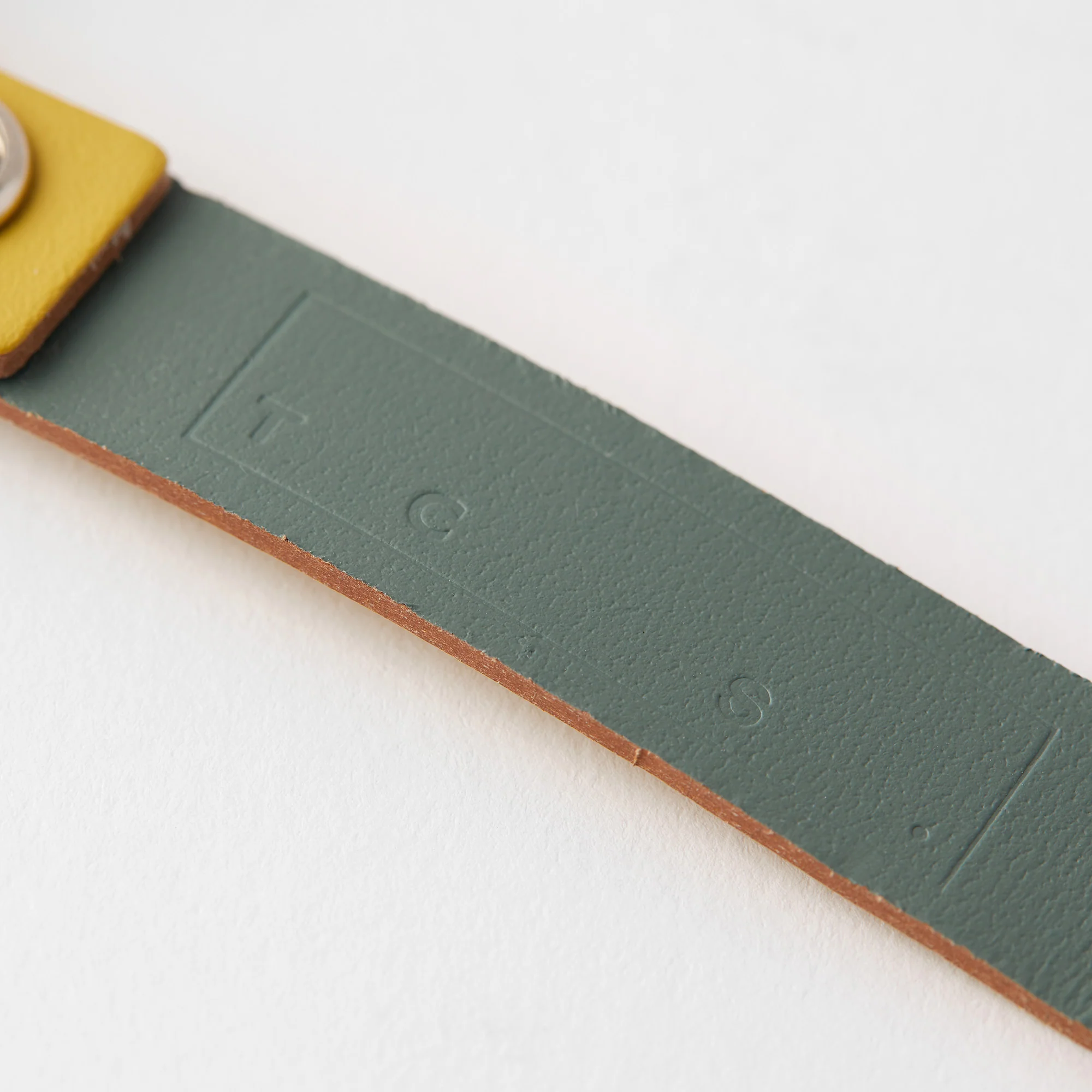 Cuero Two Tone Key Ring Eucalyptus & Mustard - Image 5