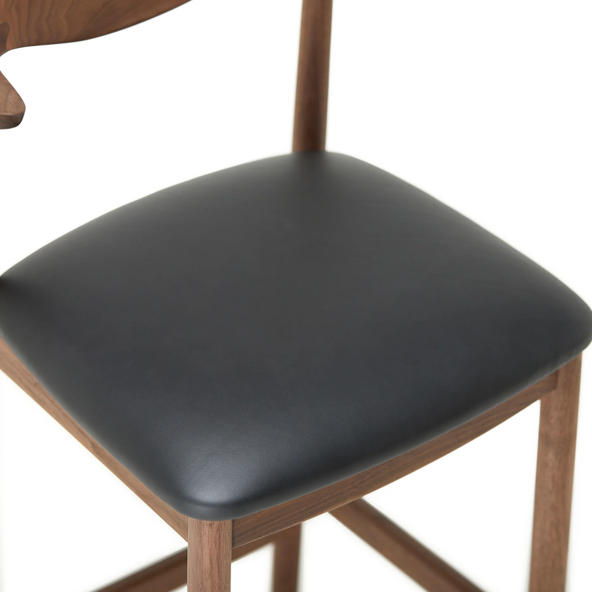 Delta Counter Stool Walnut & Black Leather - Image 10