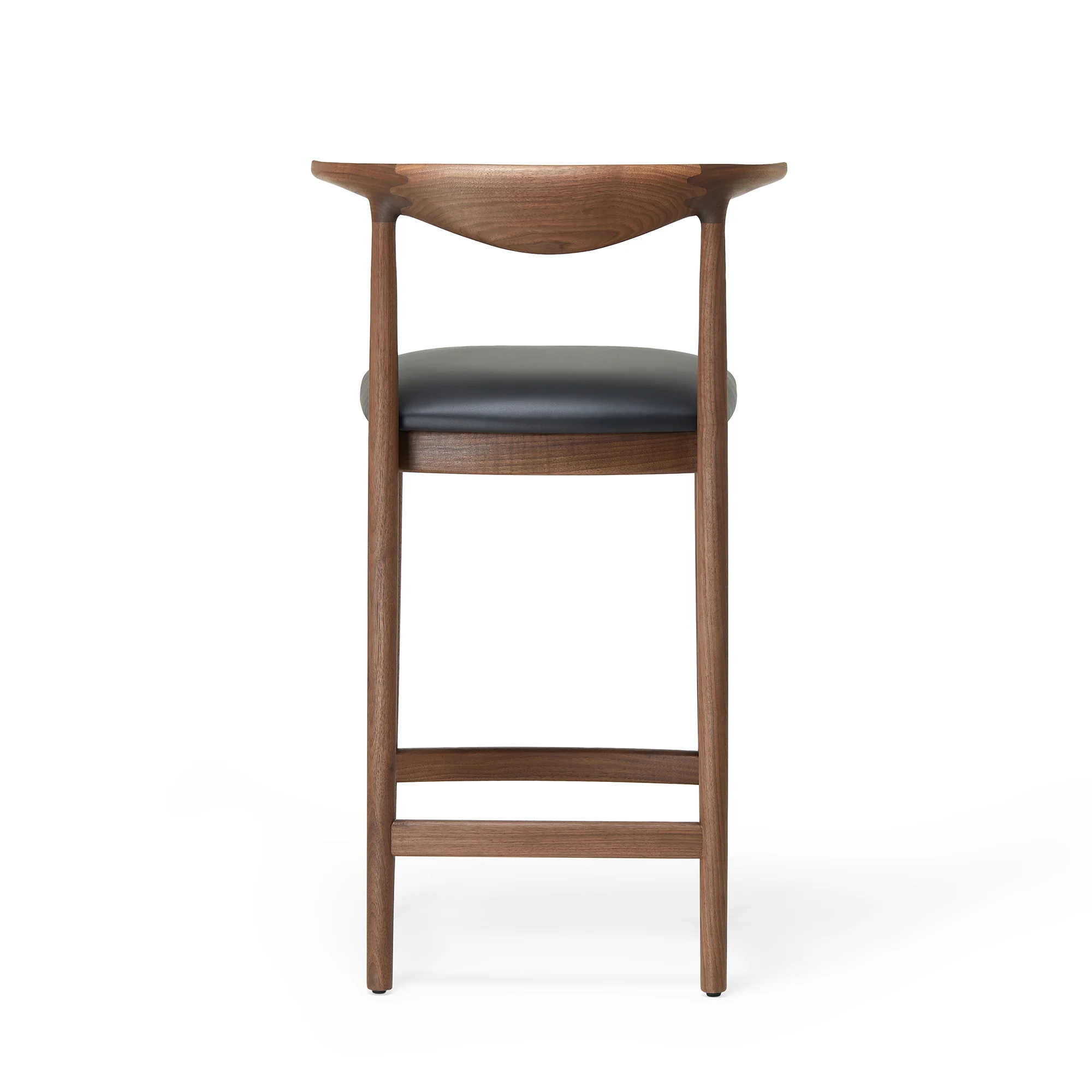 Delta Counter Stool Walnut & Black Leather - Image 5