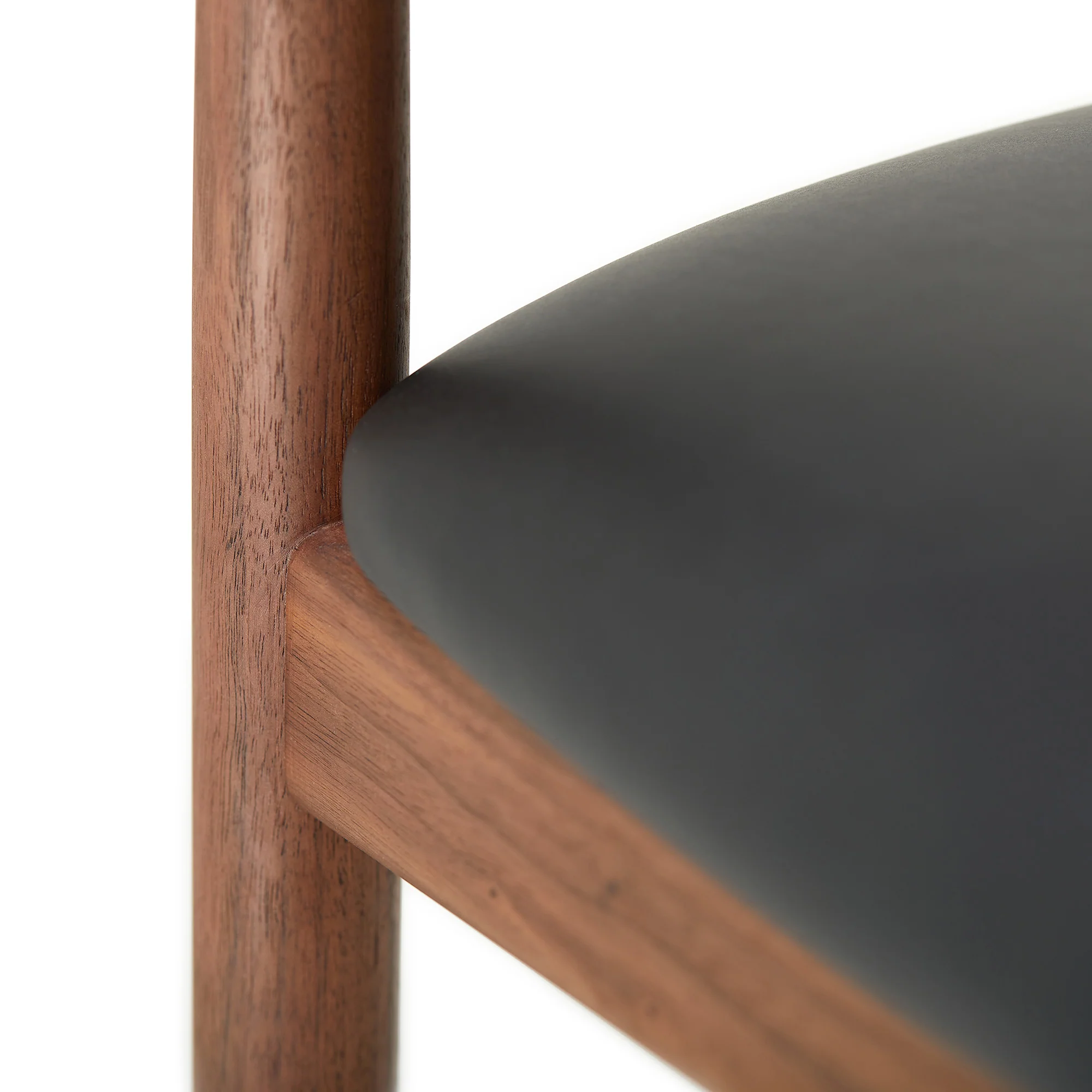 Delta Counter Stool Walnut & Black Leather - Image 7