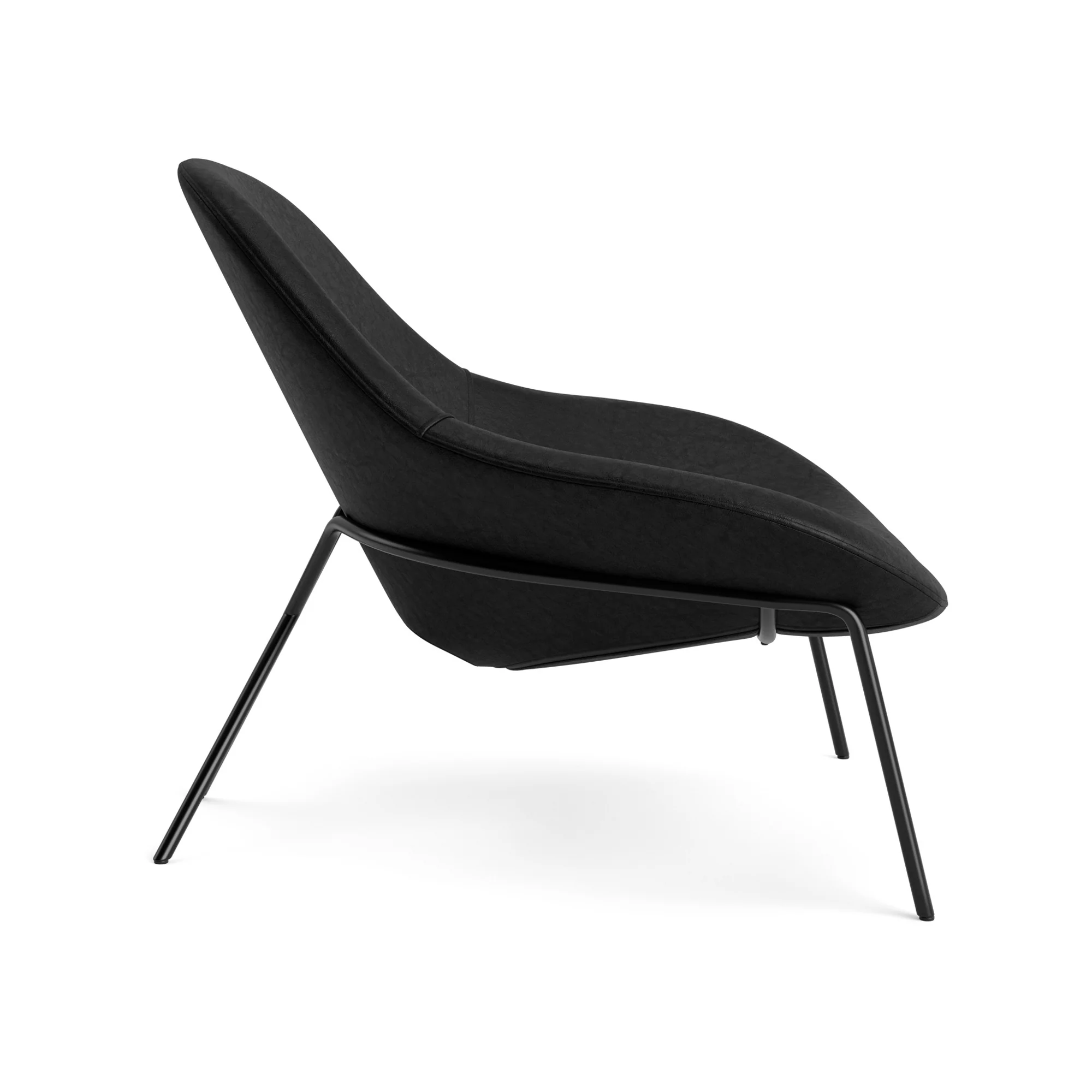 Ex-Display Cross Leg Lounge Chair Tosca Leather Black - Image 3