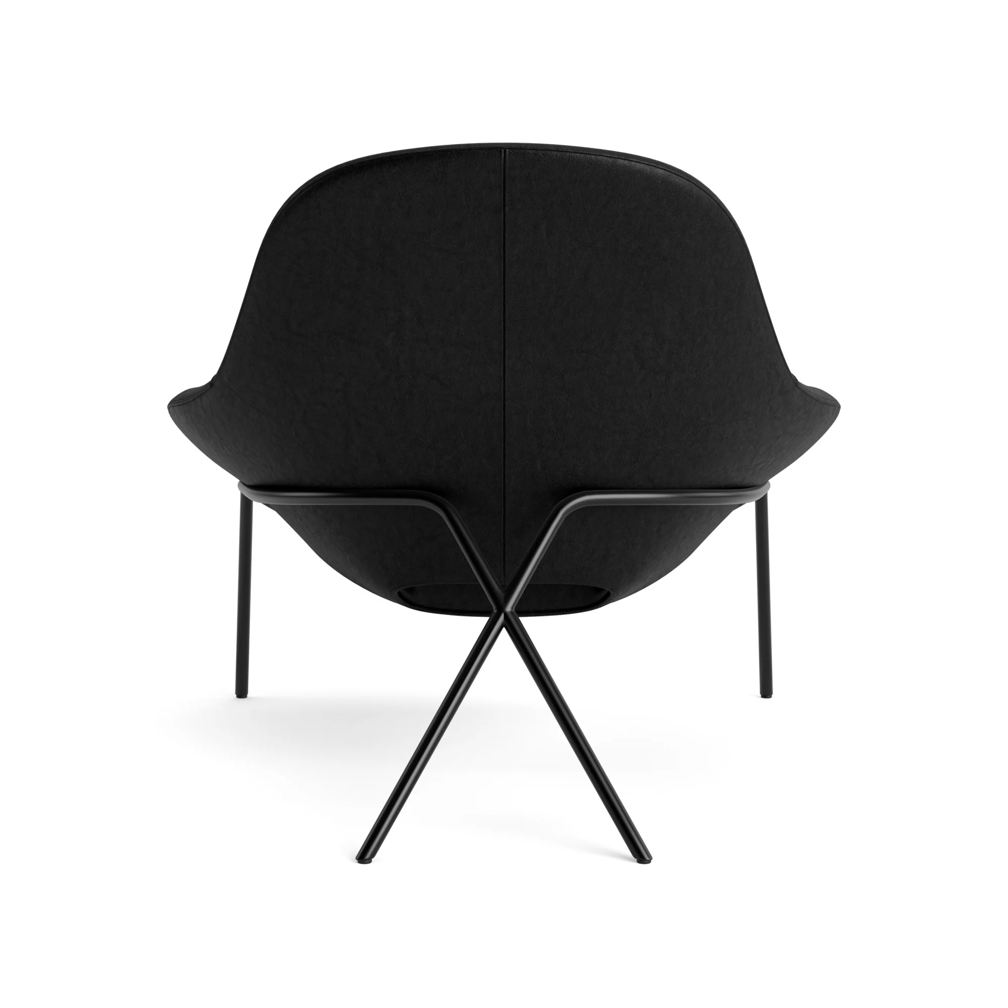 Ex-Display Cross Leg Lounge Chair Tosca Leather Black - Image 4