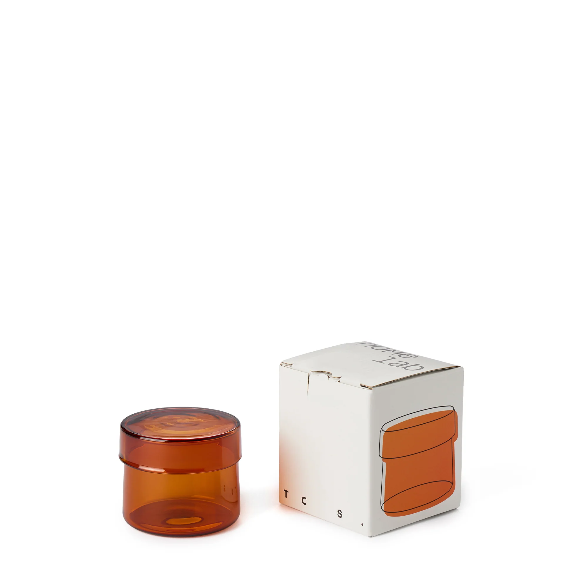 Home Lab Small Lidded Storage Pot Amber 6.5cm - Image 5