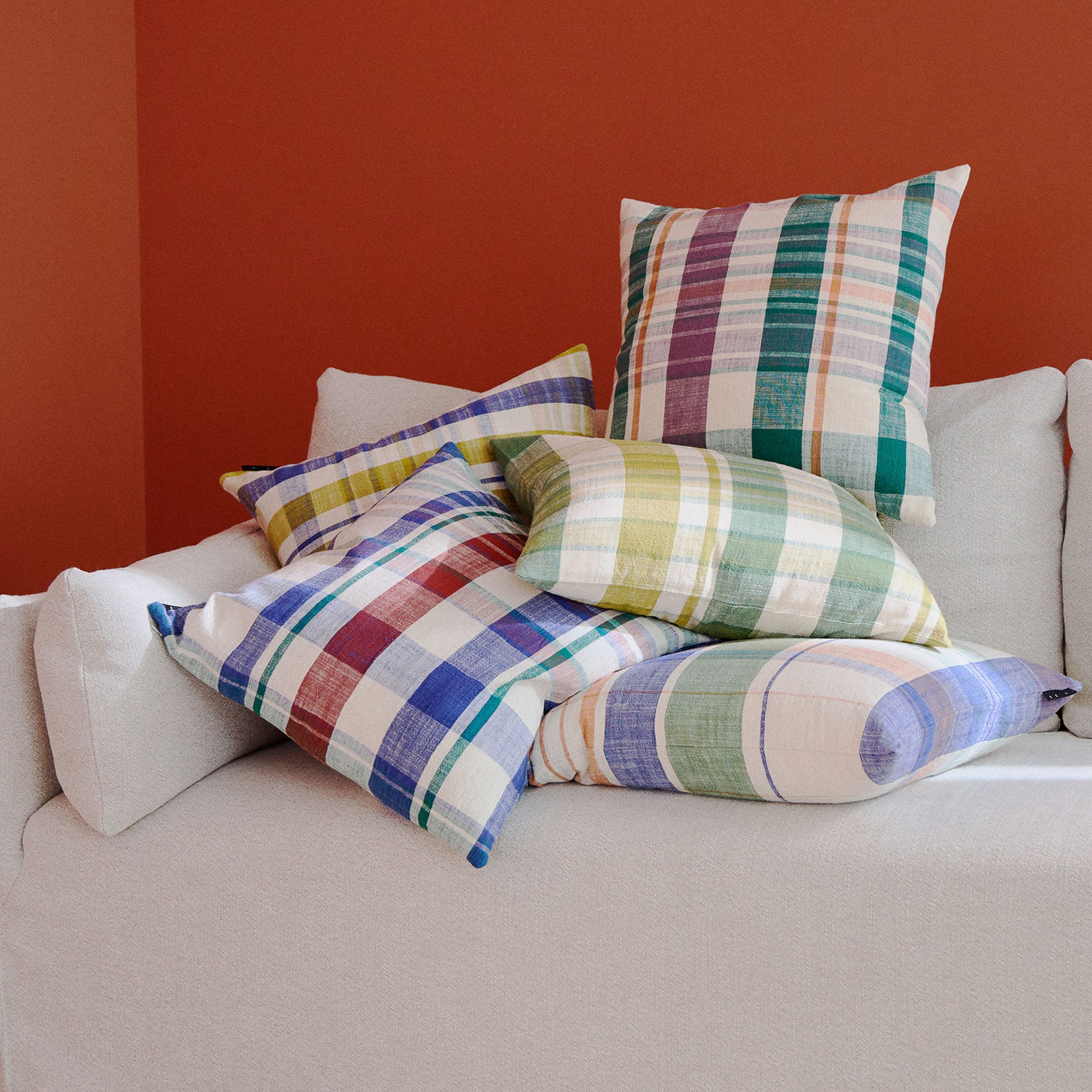 Marabar Cushion Cover Mauve & Green 50 x 50cm - Image 5