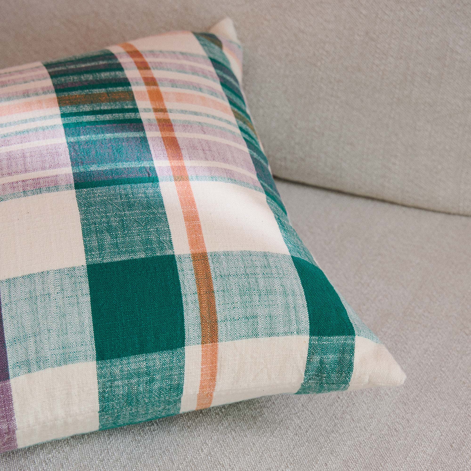 Marabar Cushion Cover Mauve & Green 50 x 50cm - Image 4
