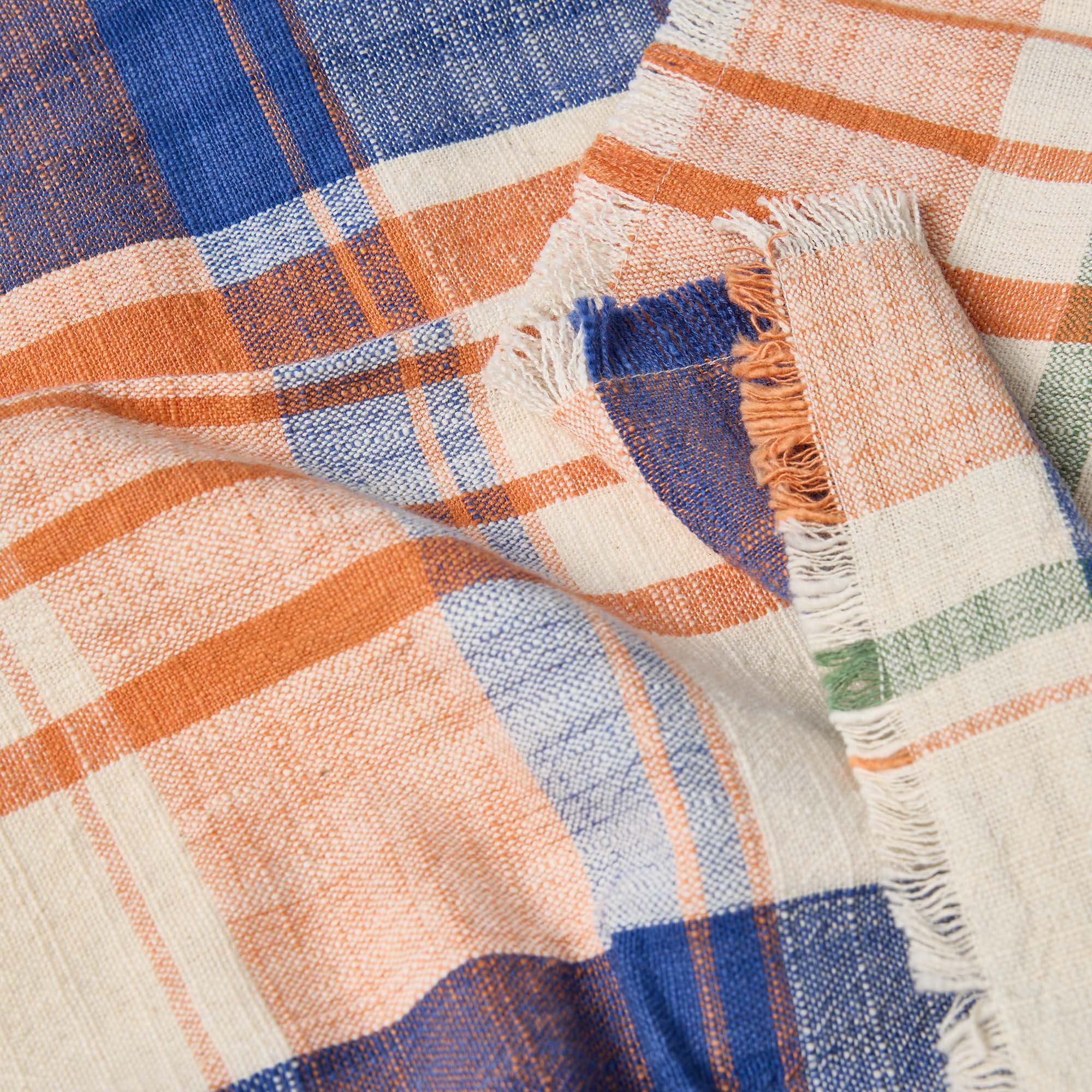 Marabar Napkins Blue & Orange 50 x 50cm (Set of 2) - Image 5