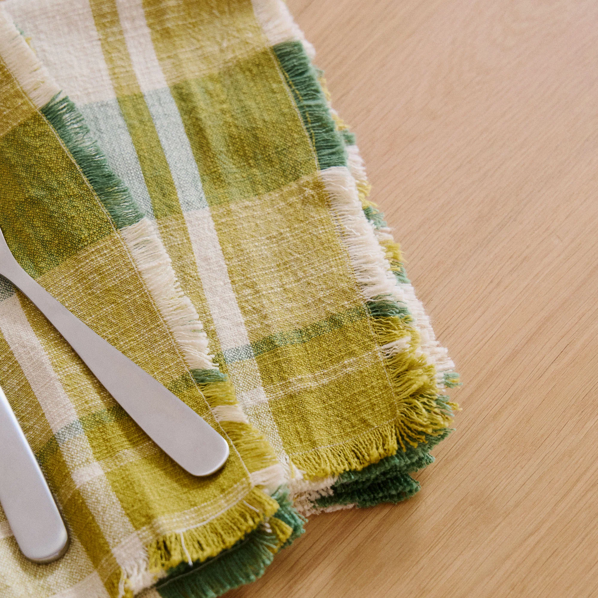 Marabar Napkins Green & Chartreuse 50 x 50cm (Set of 2) - Image 3
