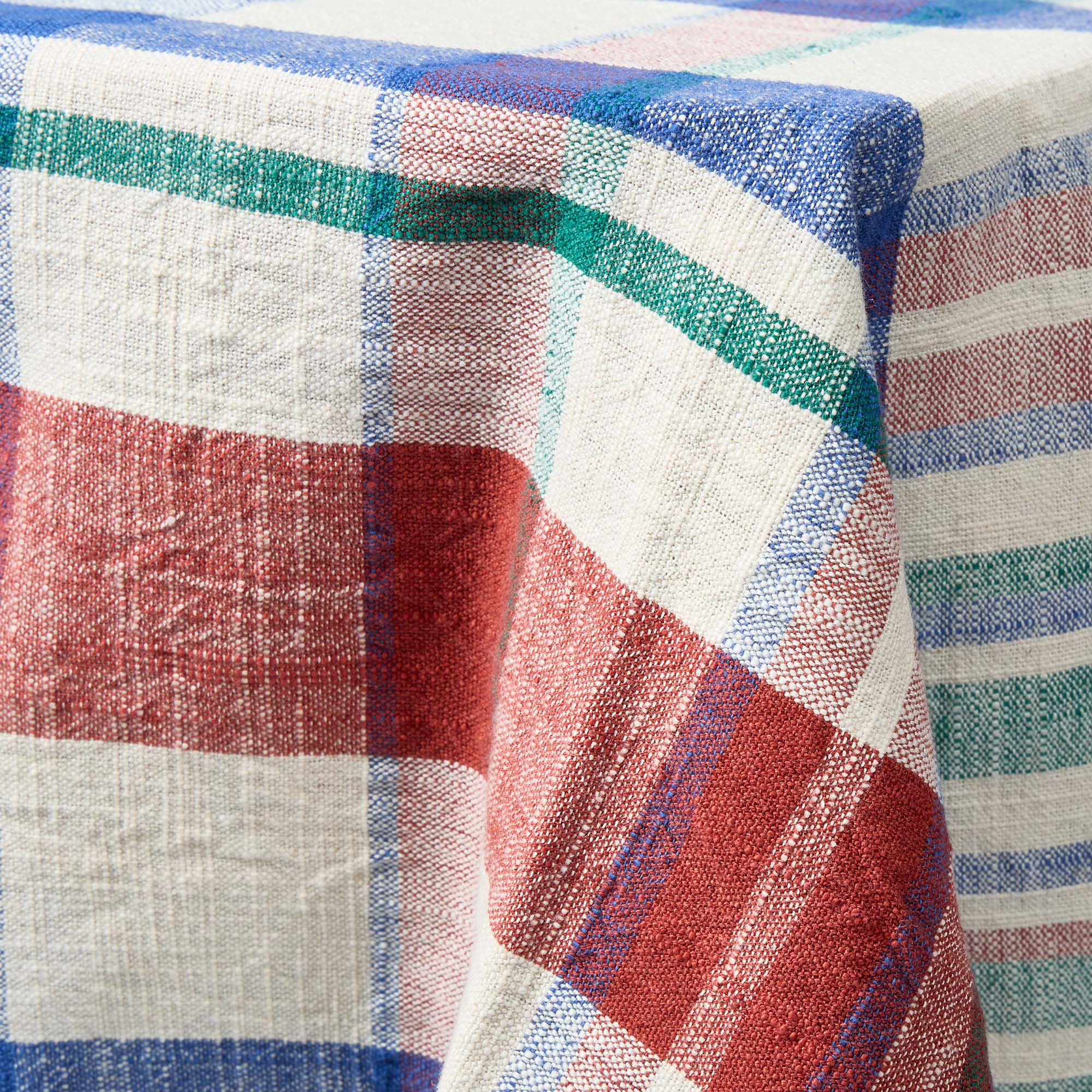 Marabar Tablecloth Blue & Cinnabar 170 x 260cm - Image 6