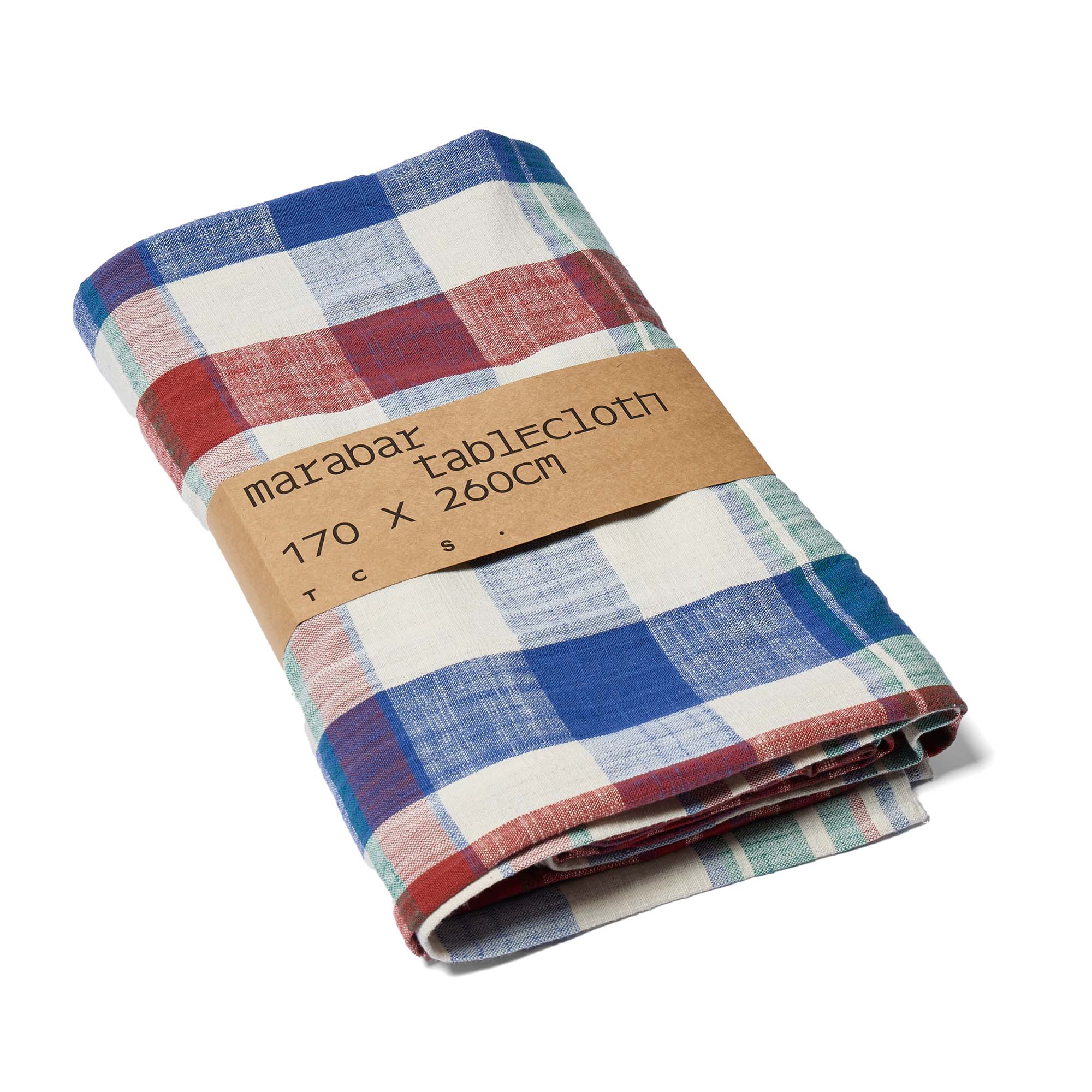 Marabar Tablecloth Blue & Cinnabar 170 x 260cm - Image 7