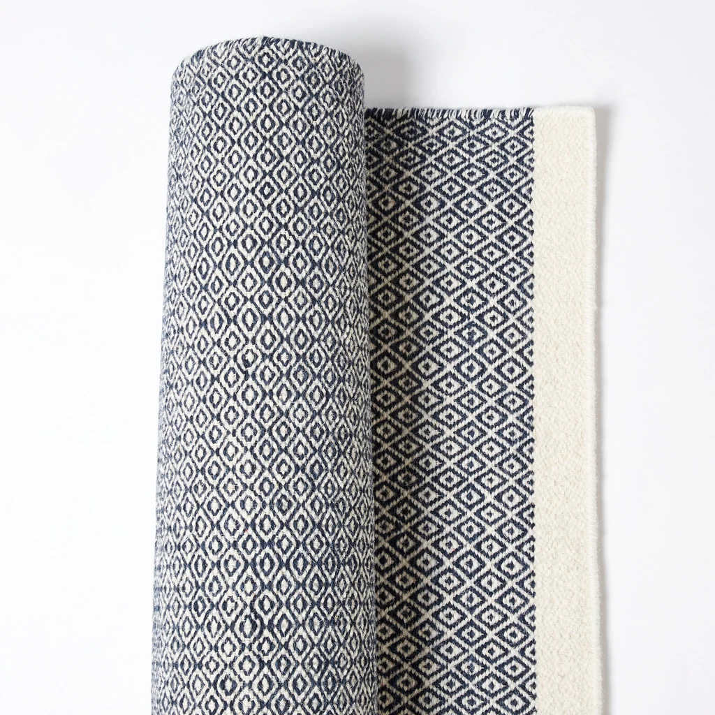 Mini Diamond Kilim Rug Ink 200 x 300cm - Image 4