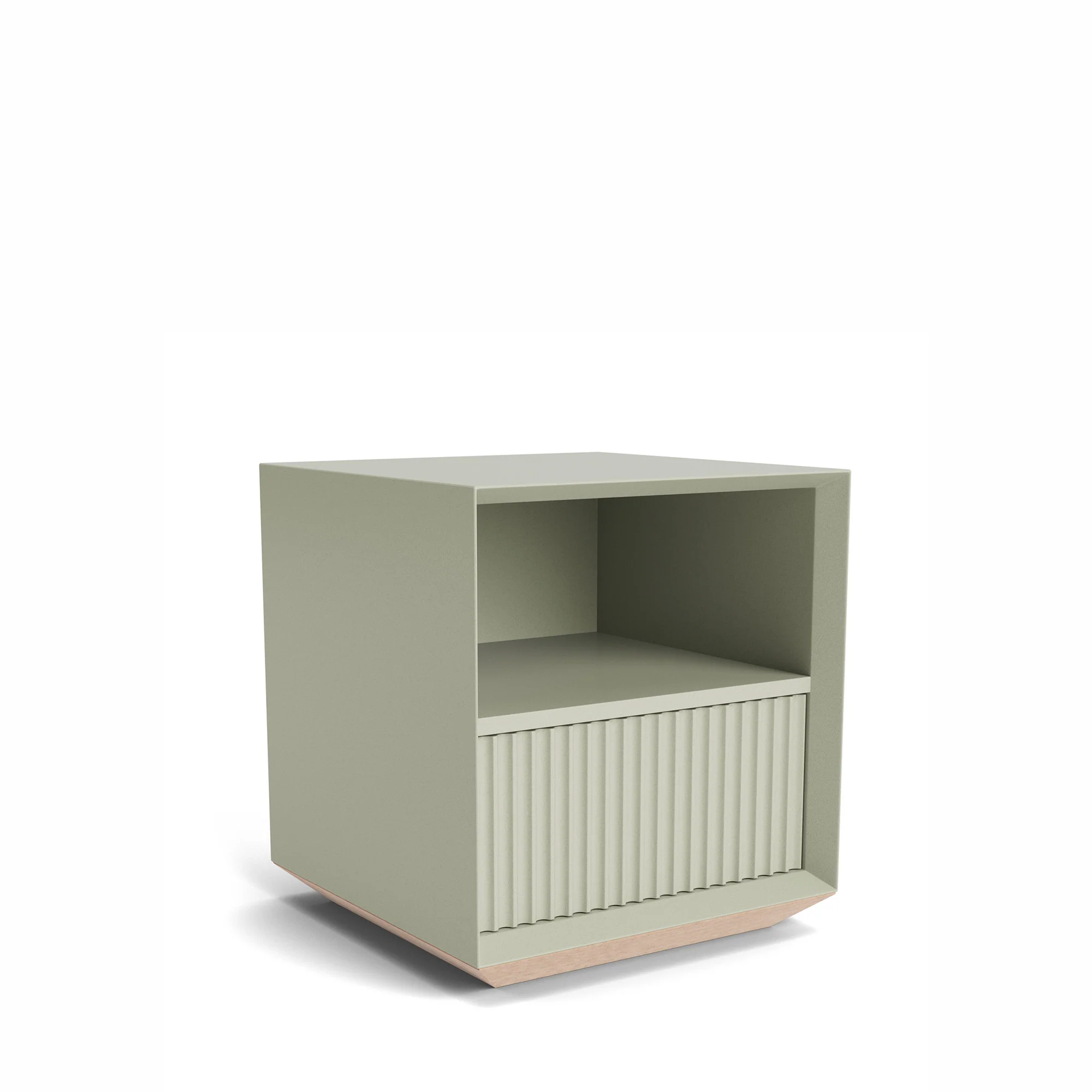 Pillar 1 Drawer Bedside Table Lichen - Image 3