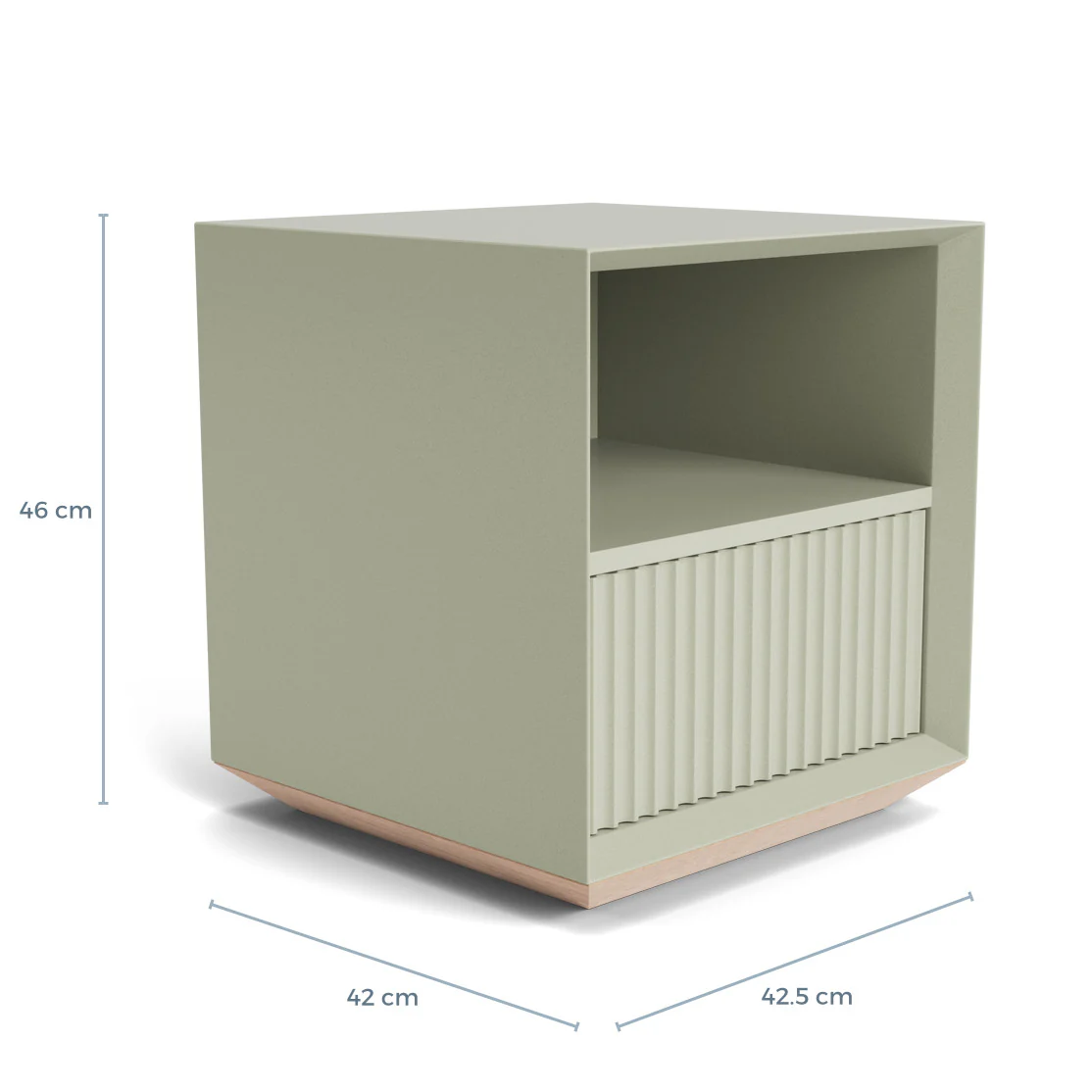 Pillar 1 Drawer Bedside Table Lichen - Image 5