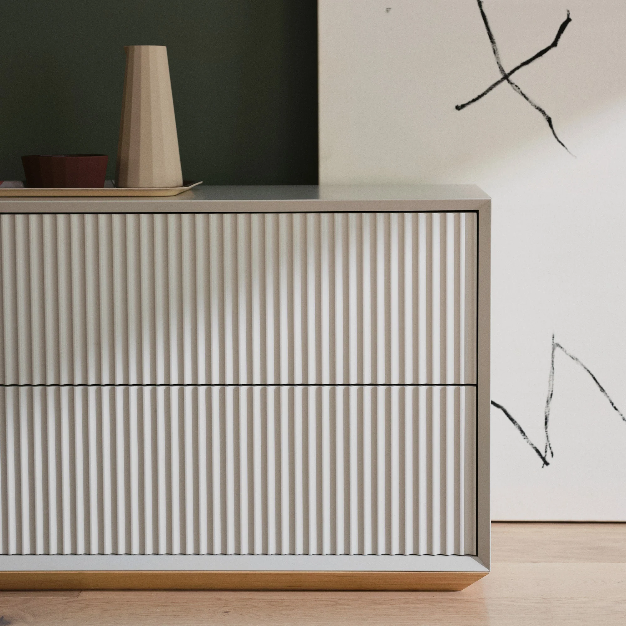 Pillar 2 Drawer Unit Stone - Image 3