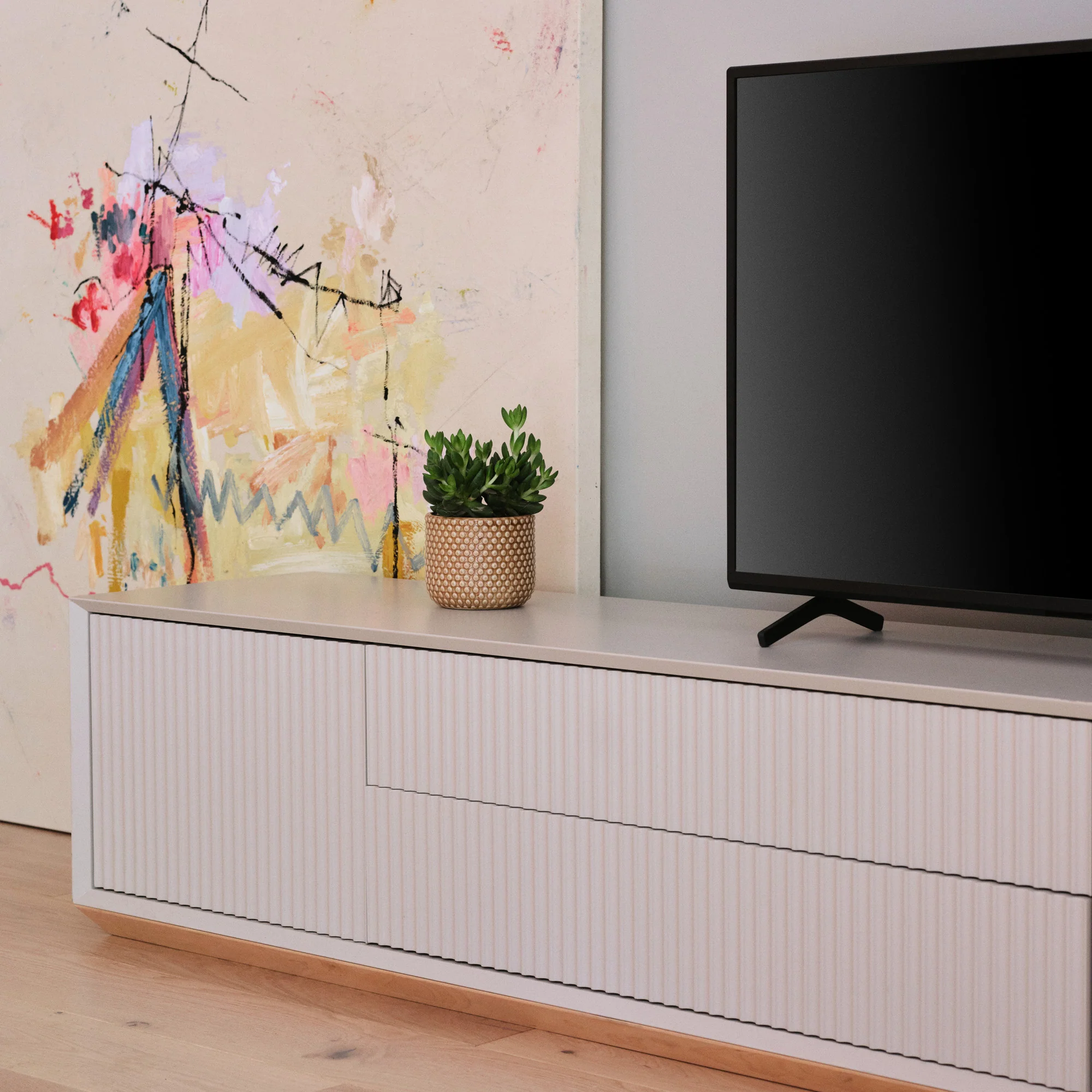 Pillar Low Console 200cm Stone - Image 4