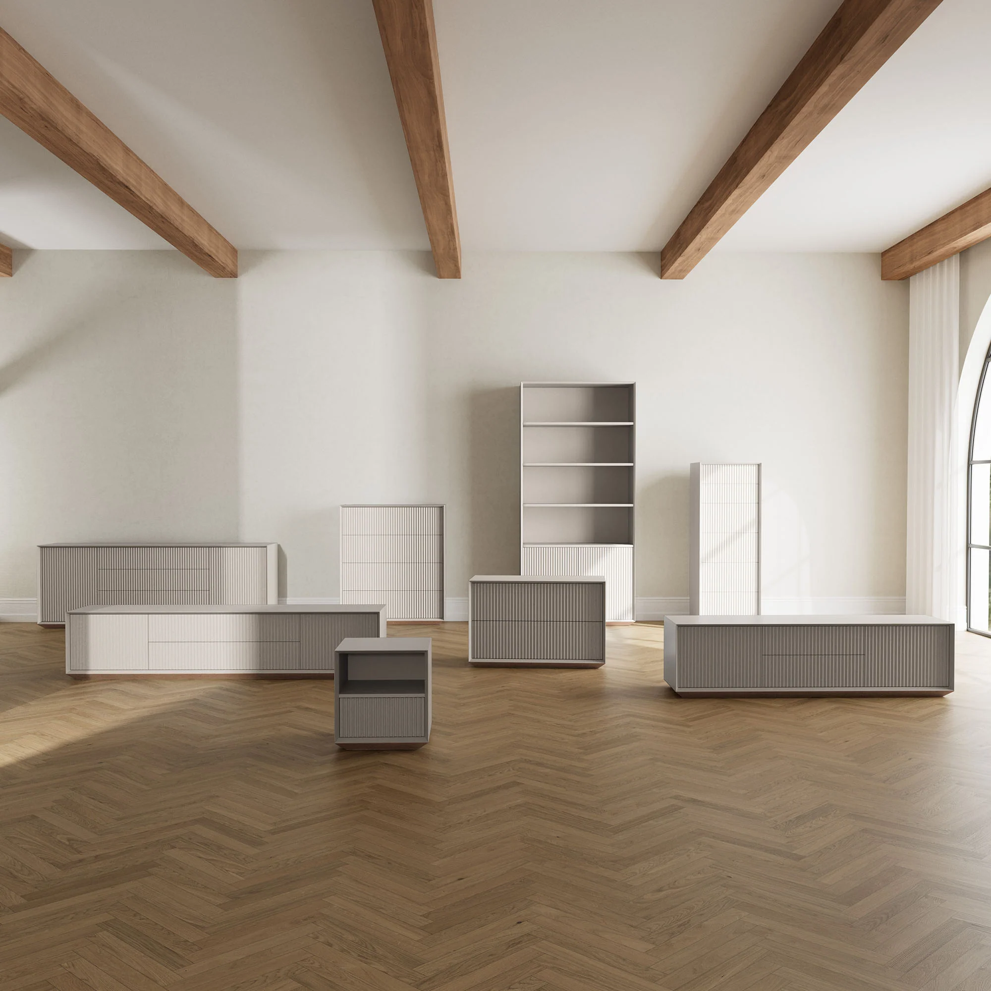 Pillar Low Console 200cm Stone - Image 5