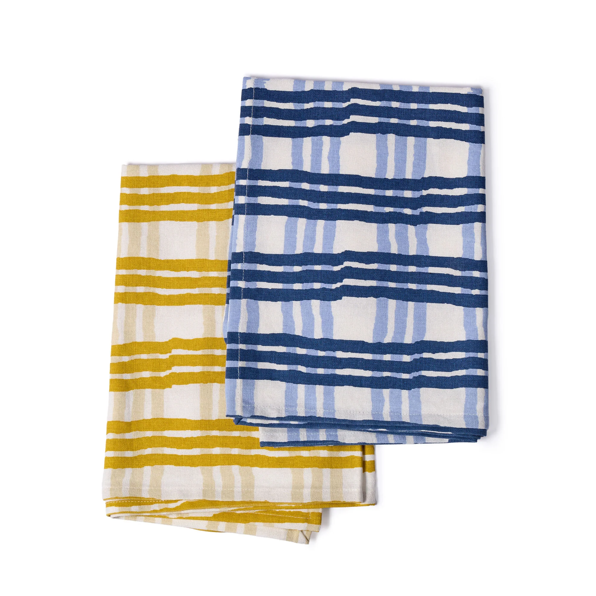 Trellis Blue/ Yellow Tea Towels (Set of 2) - Image 4