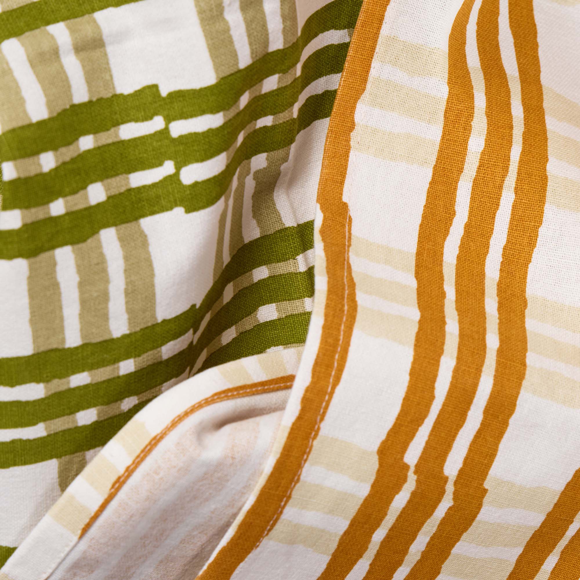Trellis Green/ Orange Tea Towels (Set of 2) - Image 3
