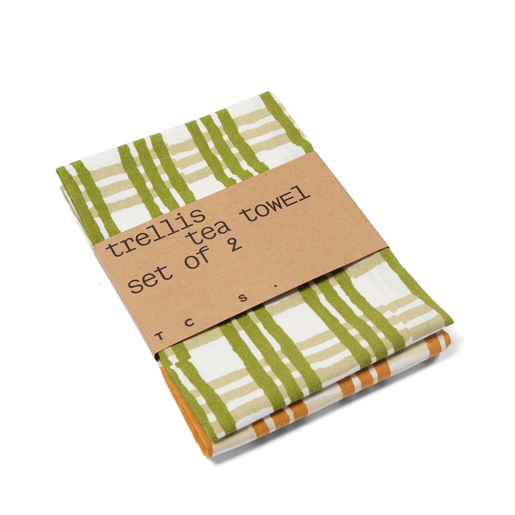 Trellis Green/ Orange Tea Towels (Set of 2) - Image 7