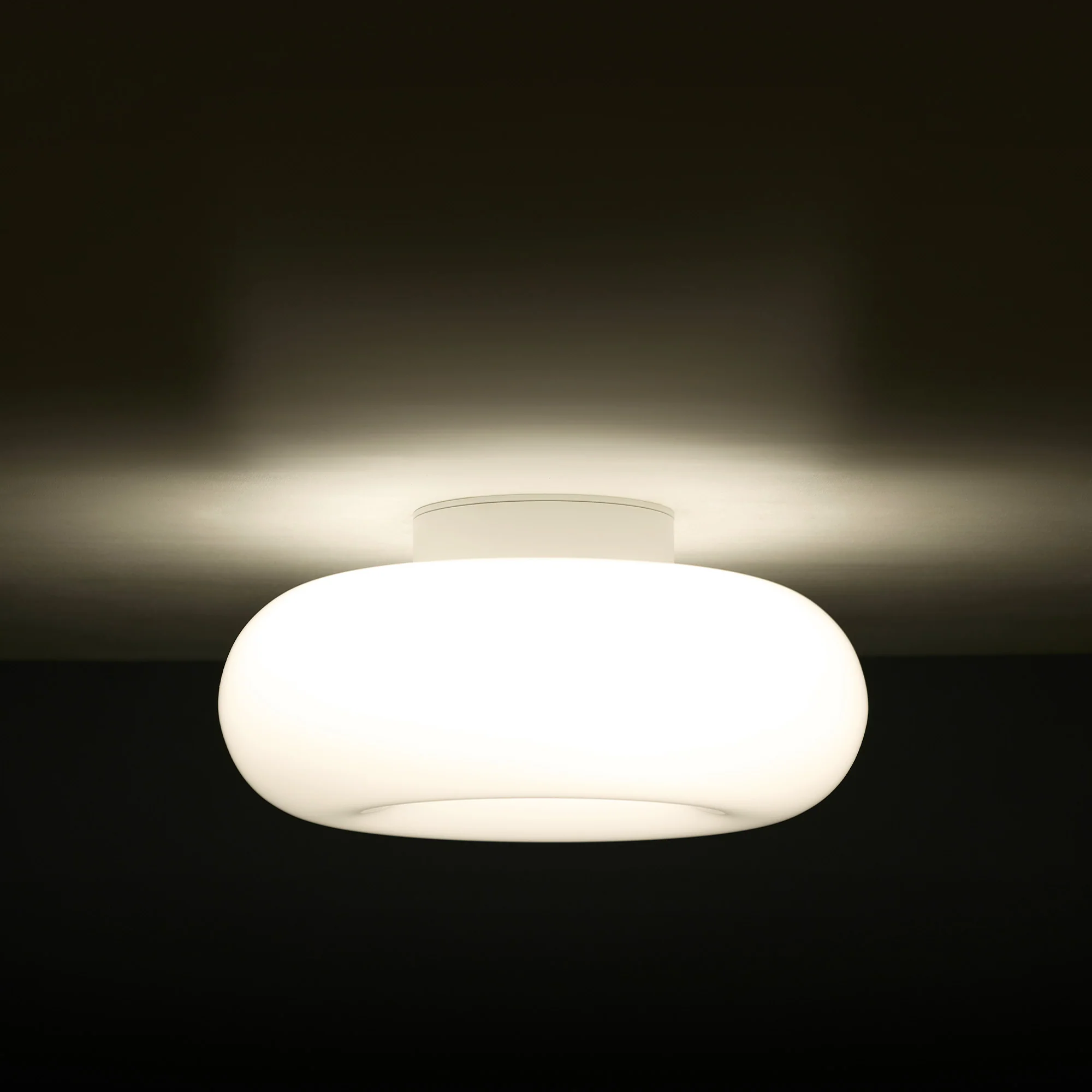 Torus Dimmable Medium Flush Ceiling & Wall Light Opal - Image 4